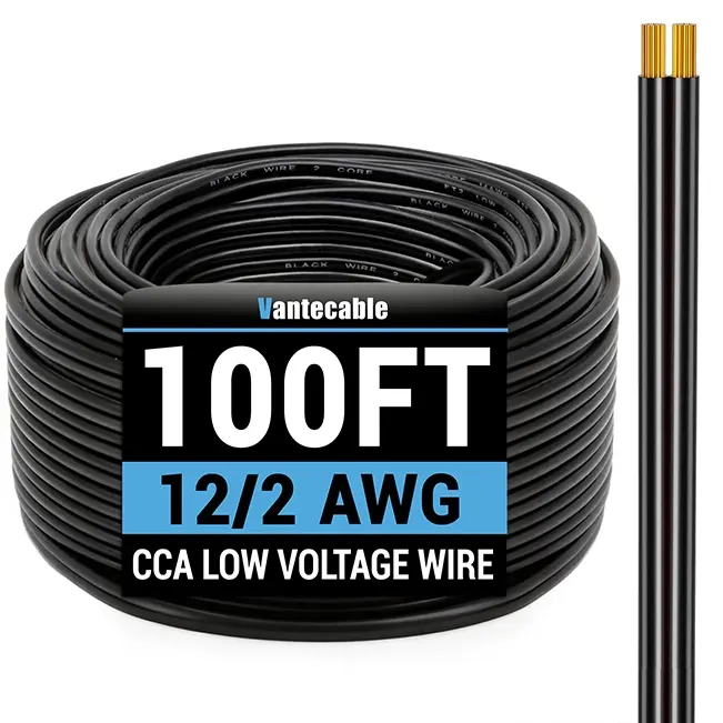 12/14/16AWG Direct Burial Wire, CCA, for LED Lighting Strips, black, 30-500ft