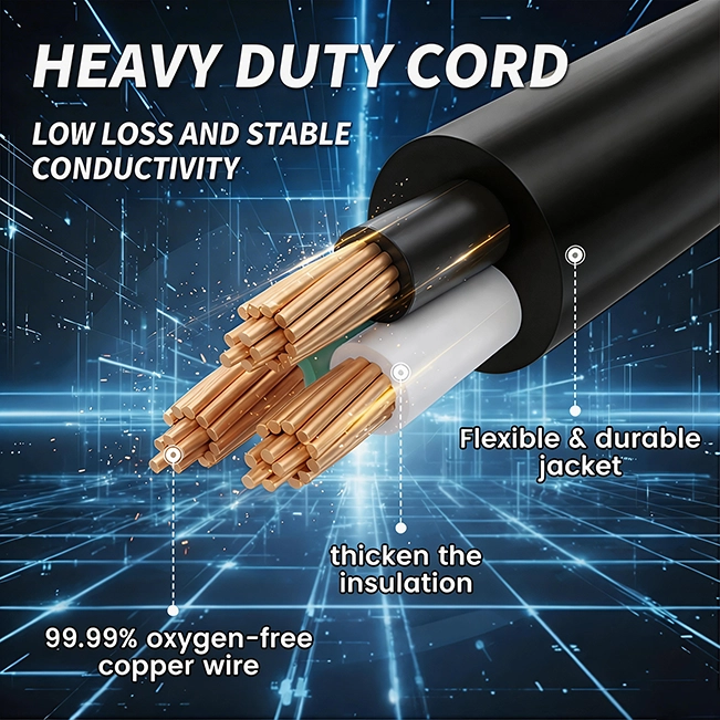 [6ft to 100ft] 16/3 Gauge Multi-Outlet Outdoor Extension Cord, Waterproof with LED Lighted Indicator,black,Waterproof,ETL,flexible