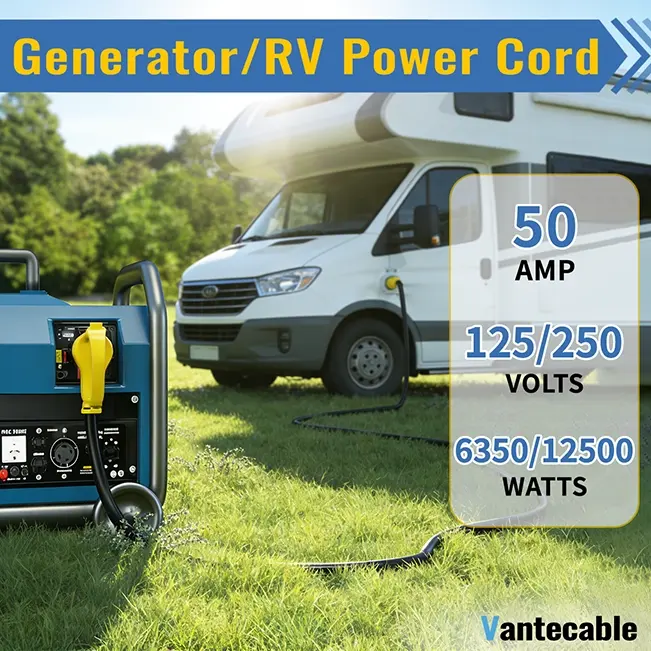 [10ft to 100ft] NEMA 14-50P to SS2-50R Extension Cord with Twist Lock, 50 Amp,for RV Generators and Yachts,Heavy Duty,STW Wire,yellow