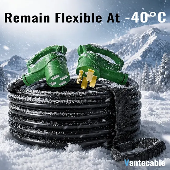 50 Amp RV/EV Extension Cord, for Camper & Outdoor Power, NEMA 14-50P to 14-50R, Green, STW, ETL Listed, 15-100ft