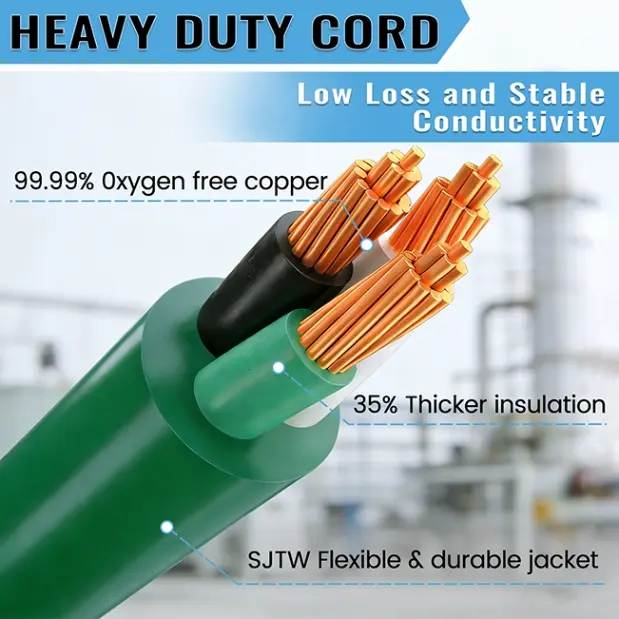 [10ft to 100ft] 16/3 Gauge Multi-Outlet Outdoor Extension Cord, Waterproof Power Splitter, Landscape Green,Waterproof,ETL,flexible