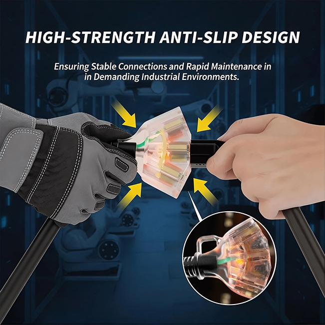 [6ft to 100ft] 16/3 Gauge Multi-Outlet Outdoor Extension Cord, Waterproof with LED Lighted Indicator,black,Waterproof,ETL,flexible