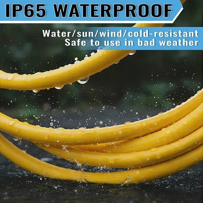 [10ft to 100ft] 14/3 Gauge Heavy Duty Outdoor Extension Cord Waterproof with Lighted,yellow,Waterproof,ETL,flexible