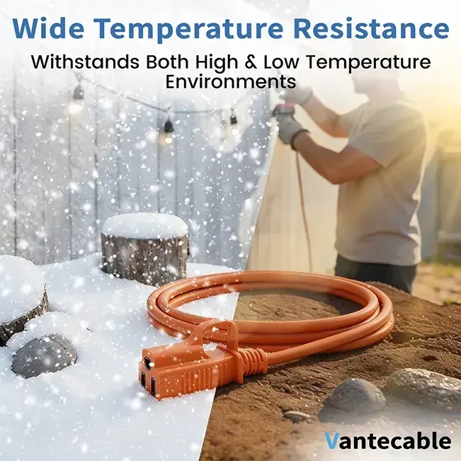 [25ft to 50ft] 16/3 Gauge Indoor Outdoor Extension Cord,orange,Waterproof,ETL,flexible