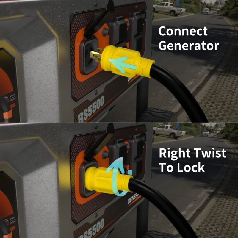 3 Prong 30 Amp Generator Cord 15 Feet Heavy Duty,NEMA L5-30P/L5-30R 10 Gauge-Vantecable