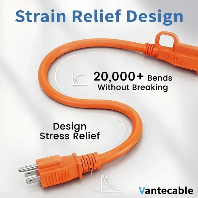 [25ft to 50ft] 16/3 Gauge Indoor Outdoor Extension Cord,orange,Waterproof,ETL,flexible