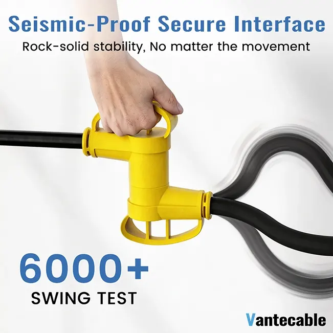 [6ft to 100ft] NEMA 14-50P to NEMA 14-50R 50 Amp RV/EV Extension Cord Outdoor with Grip Handle,yellow,Waterproof,ETL,flexible