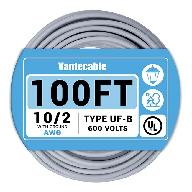 [50ft to 250ft]UF-B 10/2 with ground Wire,Underground Feeder Cable,Direct Burial Cable,600V,Ideal for landscaping projects,pumps and other loads