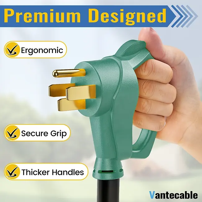 [10ft to 100ft] NEMA 14-50P to SS2-50R Extension Cord with Twist Lock, 50 Amp,for RV Generators and Yachts,Heavy Duty,STW Wire,green