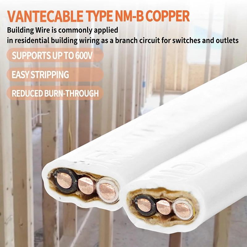 Electrical Wire 14 Gauge Wire 2 Conductors Non-Metallic with Ground Wire-Vantecable