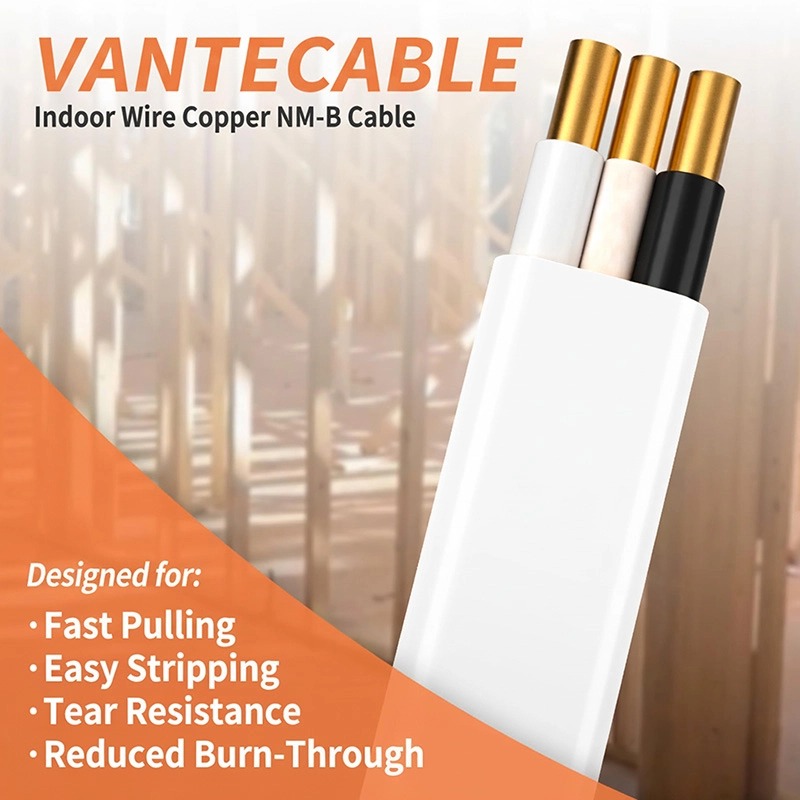 Electrical Wire 14 Gauge Wire 2 Conductors Non-Metallic with Ground Wire-Vantecable