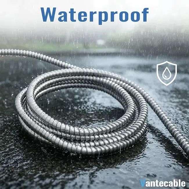 10 AWG MC Cable with Ground, 10 Gauge 2 or 3 Conductors Electrical Wire with Aluminum Armor, Solid Pure Copper Cable,UL Listed