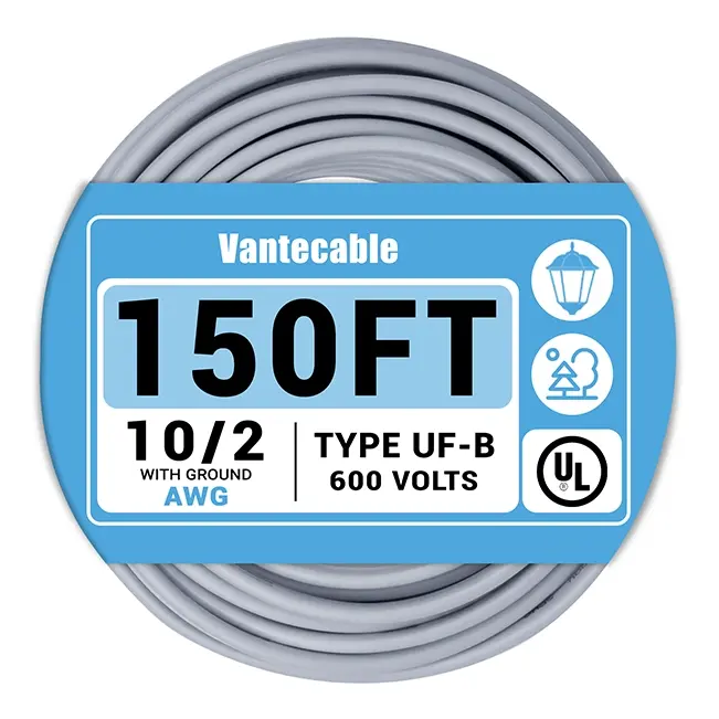 [50ft to 250ft]UF-B 10/2 with ground Wire,Underground Feeder Cable,Direct Burial Cable,600V,Ideal for landscaping projects,pumps and other loads