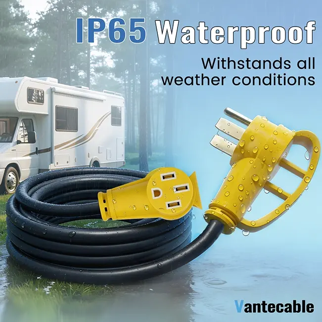 50 Amp RV/EV Extension Cord, for Camper & Outdoor Power, NEMA 14-50P to 14-50R, Yellow, STW, ETL Listed, 6-100ft