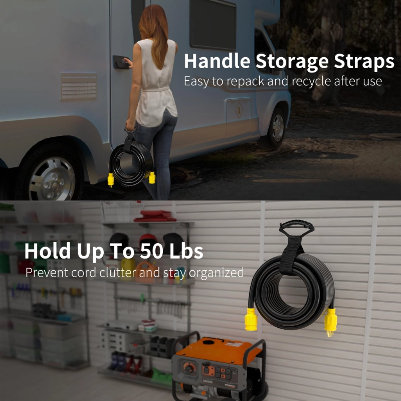 3 Prong 30 Amp Generator Cord 15 Feet Heavy Duty,NEMA L5-30P/L5-30R 10 Gauge-Vantecable