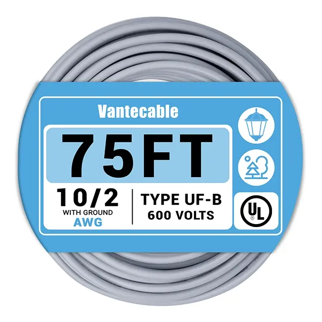 [50ft to 250ft]UF-B 10/2 with ground Wire,Underground Feeder Cable,Direct Burial Cable,600V,Ideal for landscaping projects,pumps and other loads