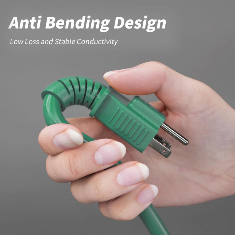 10 FT 16/3 Green Outdoor Extension Cord with Multiple Outlets, 13A 1625W 16AWG SJTW, ETL Listed-Vantecable