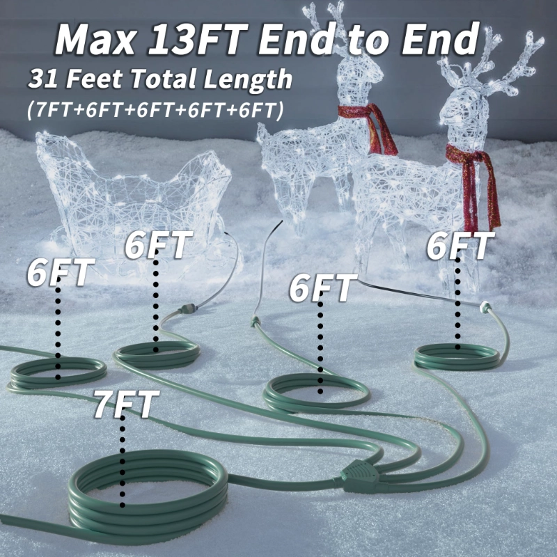 1 to 4 Splitter Outdoor Extension Cord with Multiple Outlets-Vantecable