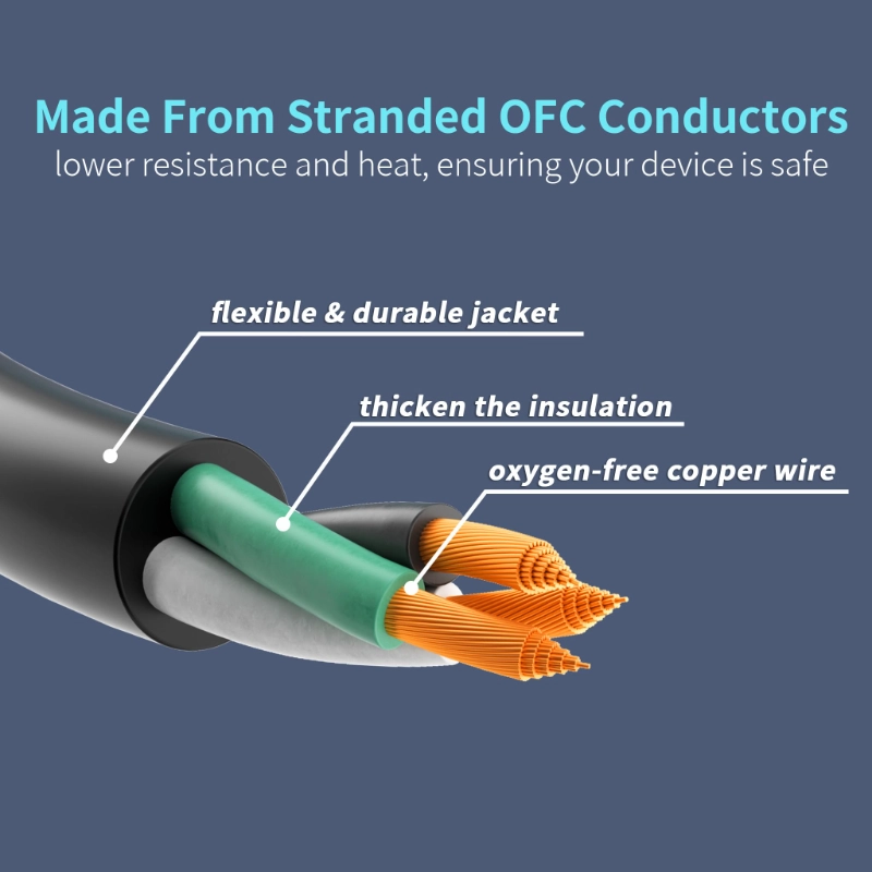 16/3 20 Ft 3 Outlet Extension Cord Outdoor Waterproof-Vantecable