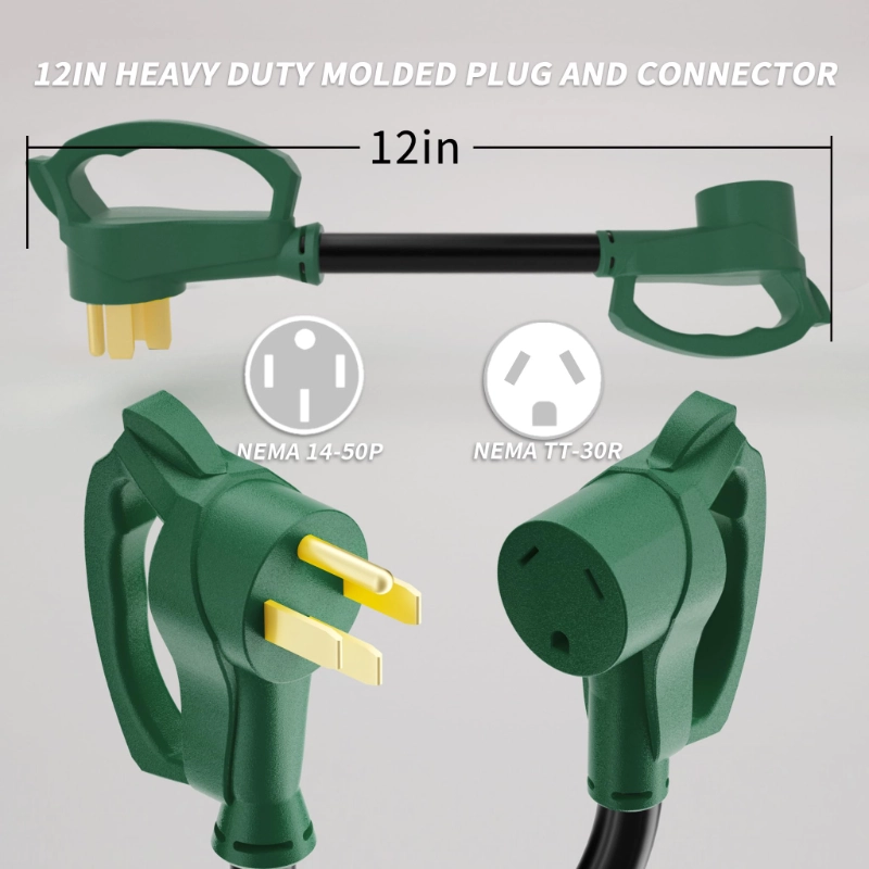 12 inch 50 Amp to 30 Amp RV Adapter Plug-Vantecable