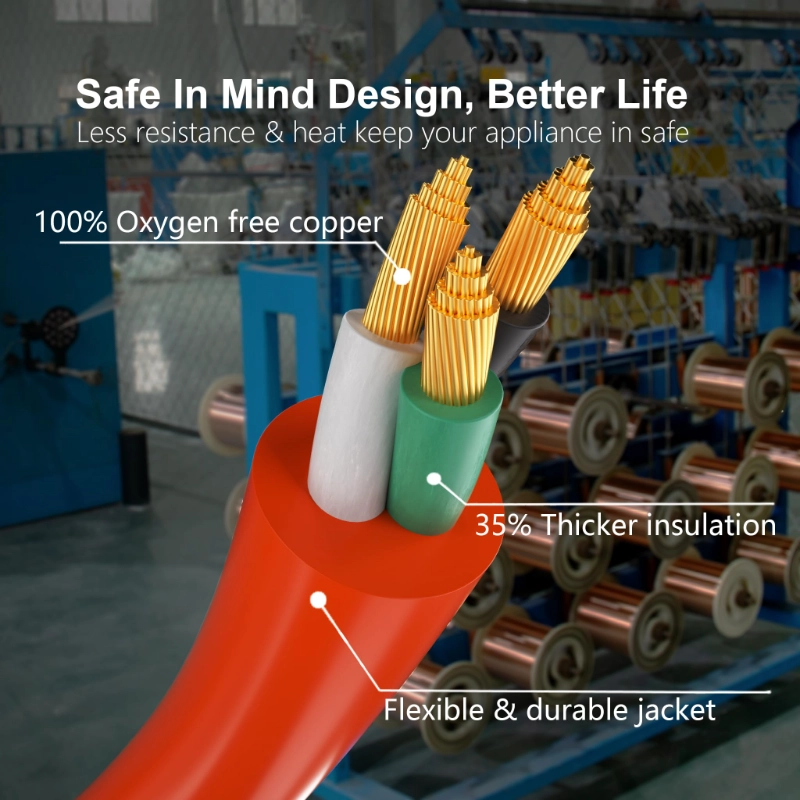 12/3 Gauge Heavy Duty Outdoor Extension Cord 50 ft Waterproof with Lighted end-Vantecable