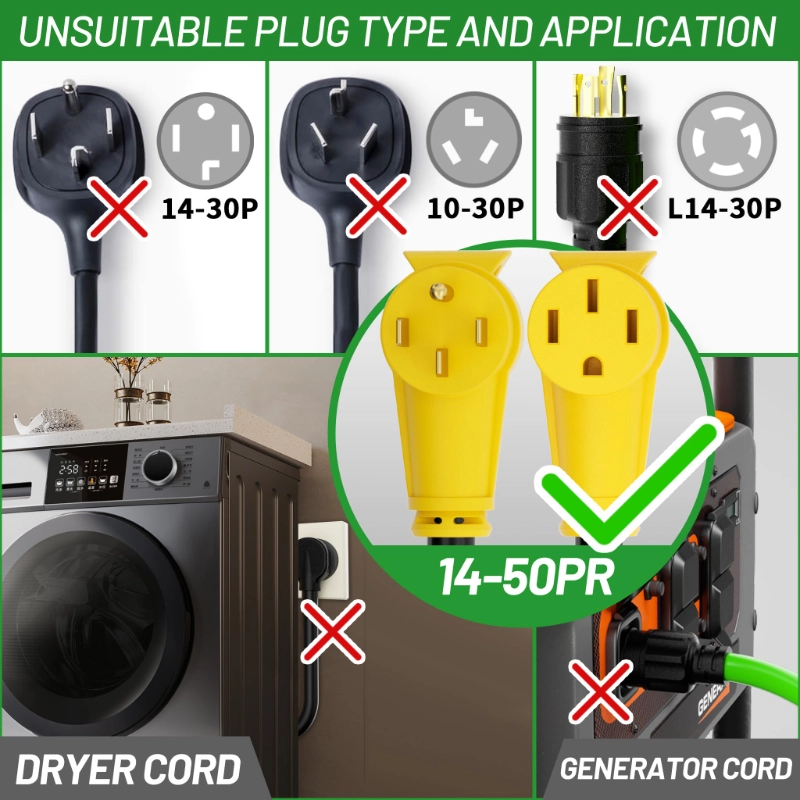 NEMA 14-50P to NEMA 14-50R 50 Amp RV/EV Extension Cord Outdoor with Grip Handle-Vantecable