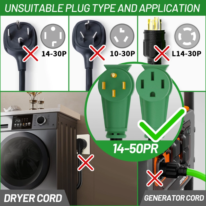 NEMA 14-50P to NEMA 14-50R 50 Amp RV/EV Extension Cord 15 FT Outdoor with Grip Handle-Vantecable