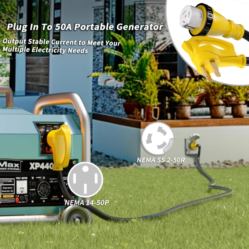 50 Amp Generator Cord, 10FT 50 Amp RV Extension Cord with Twist Lock-Vantecable