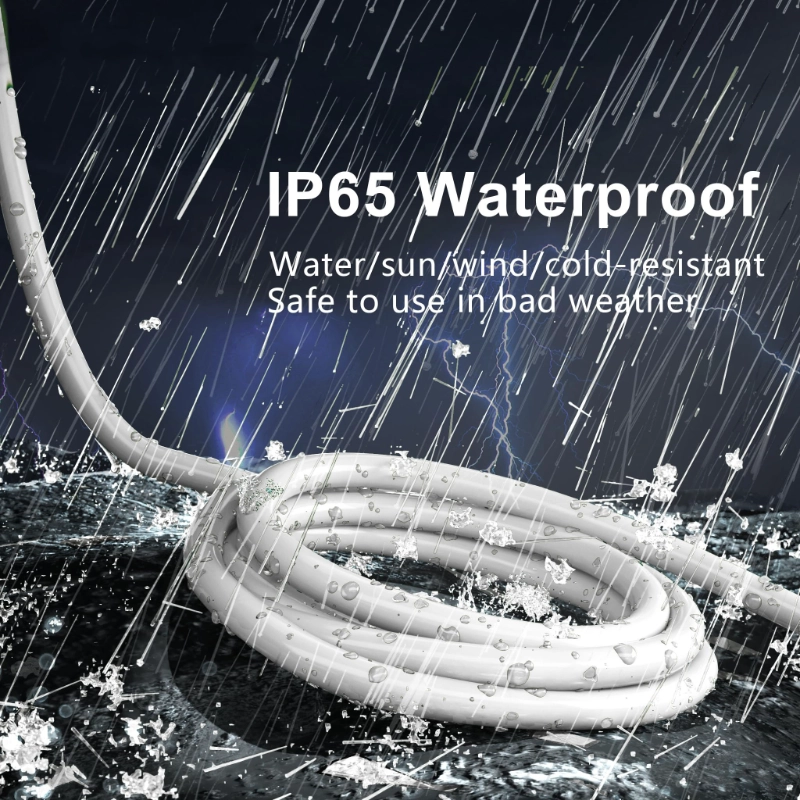 Indoor Outdoor White Extension Cord 8 ft Waterproof-Vantecable