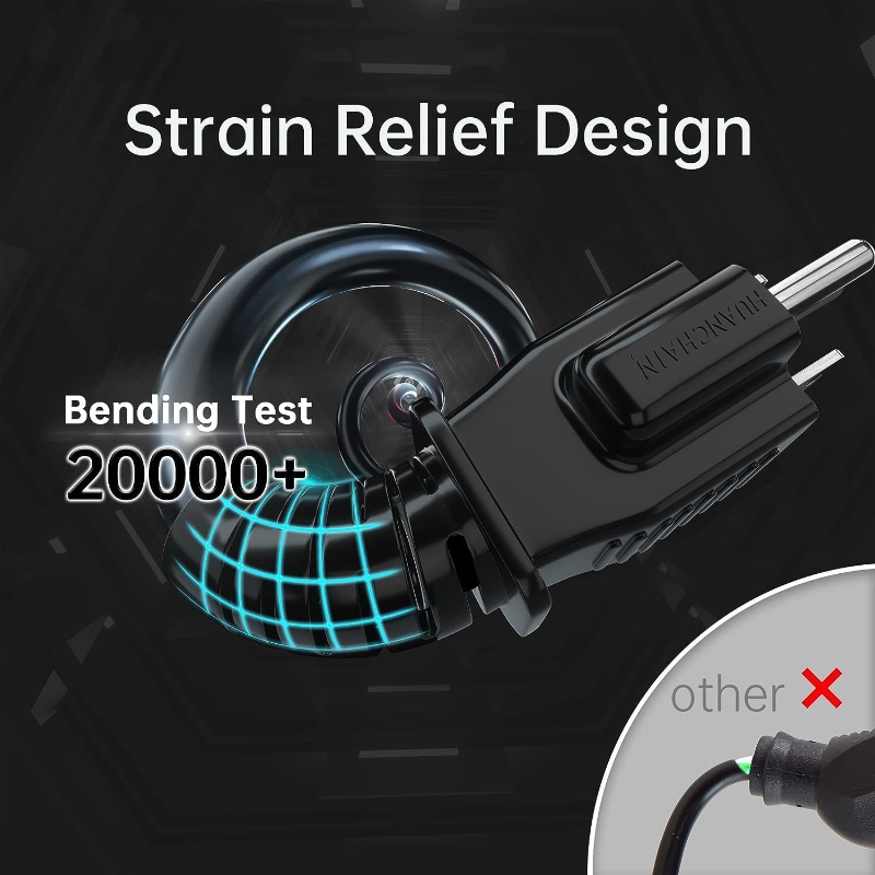 Outdoor Black Extension Cord 50 ft Waterproof,ETL Listed-Vantecable