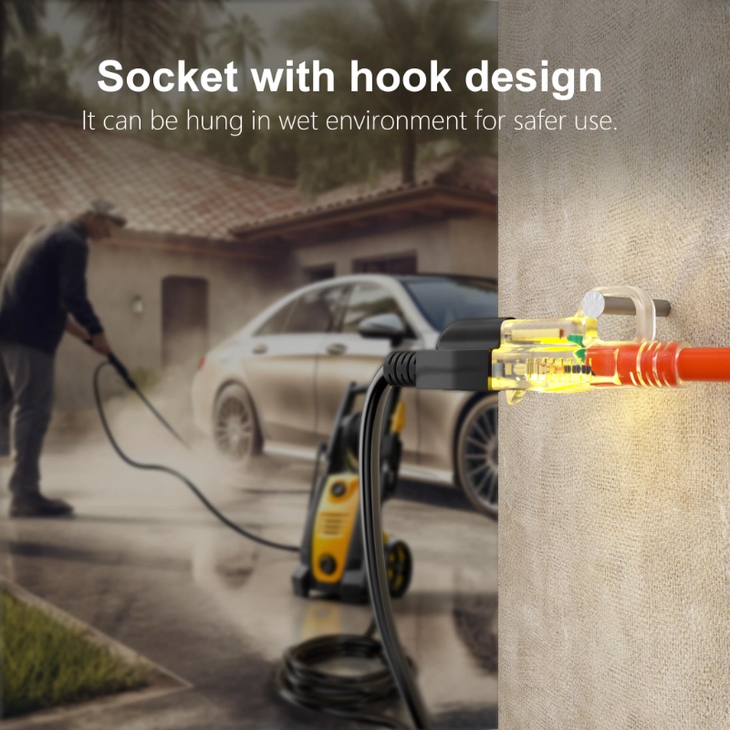 12/3 Gauge Heavy Duty Outdoor Extension Cord 50 ft Waterproof with Lighted end-Vantecable