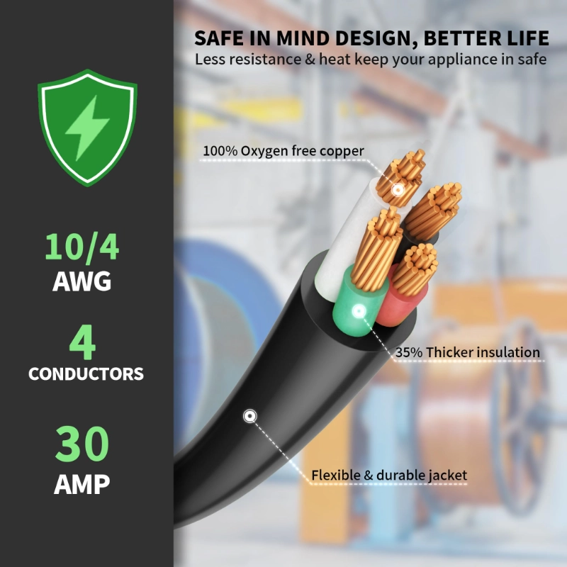 20 FT 30 Amp Generator Extension Cord 4 Prong-Vantecable