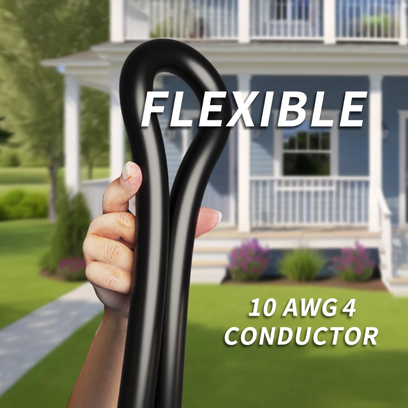 25FT 30 Amp Generator Extension Cord 4 Prong, NEMA L14-30P/L14-30R 10 Gauge-Vantecable