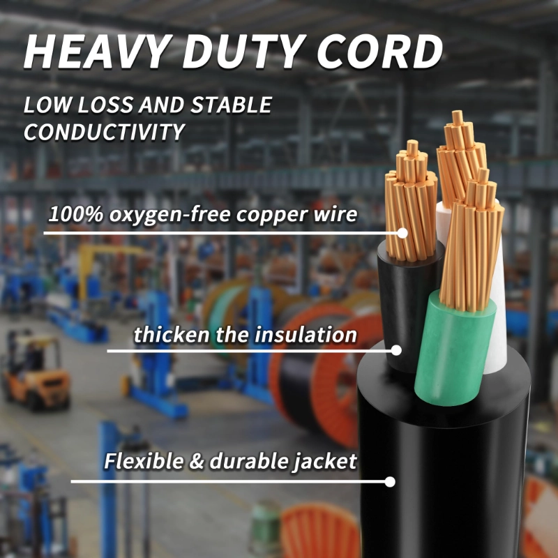 15 FT 12/3 Gauge Outdoor Extension Cord with Multiple Outlets-Vantecable