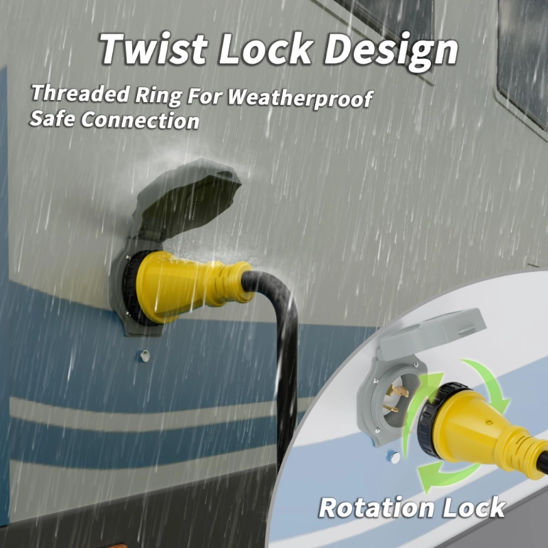 50 Amp Generator Cord, 10FT 50 Amp RV Extension Cord with Twist Lock-Vantecable