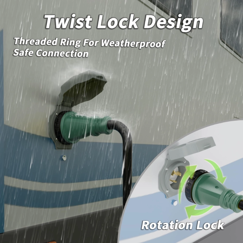 50 Amp Generator Cord, 15FT 50 Amp RV Extension Cord with Twist Lock-Vantecable