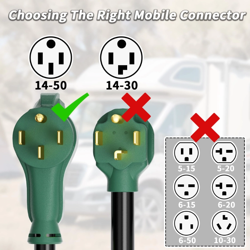 NEMA 14-50P/14-50R 100 FT 50 Amp RV/EV Extension Cord Outdoor with Grip Handle-Vantecable