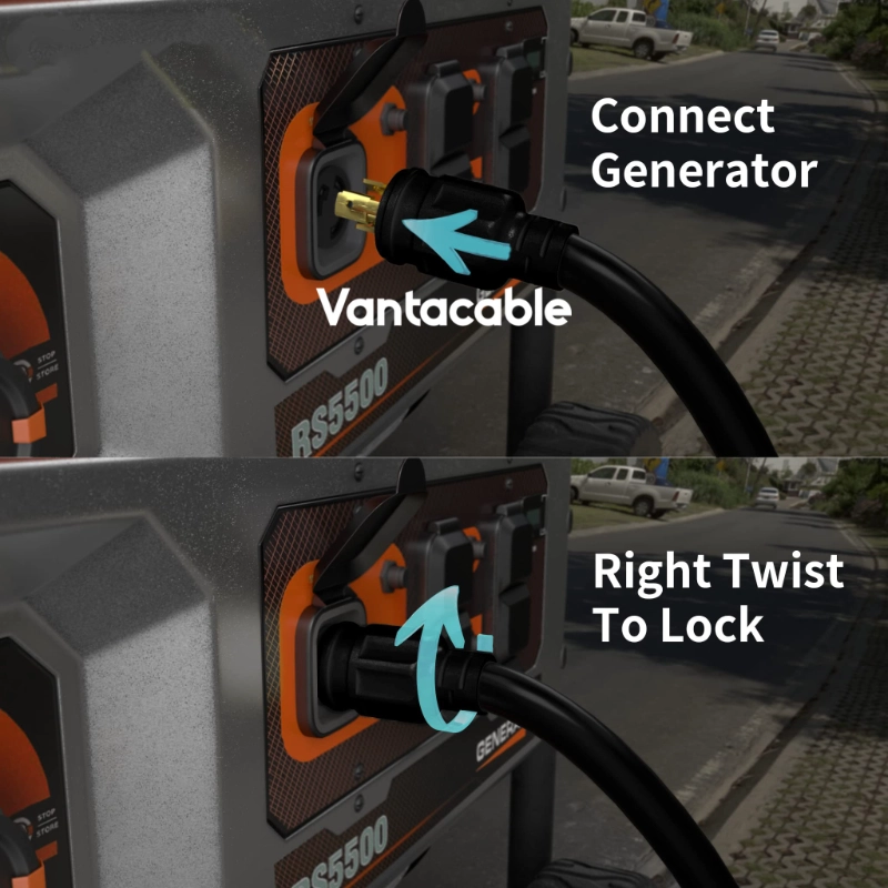 3 Prong 30 Amp Generator Cord 25 Feet Heavy Duty,NEMA L5-30P/L5-30R 10 Gauge-Vantecable
