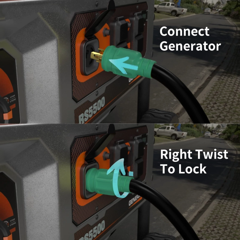 3 Prong 30 Amp Generator Cord 10 Feet Heavy Duty,NEMA L5-30P/L5-30R 10 Gauge-Vantecable