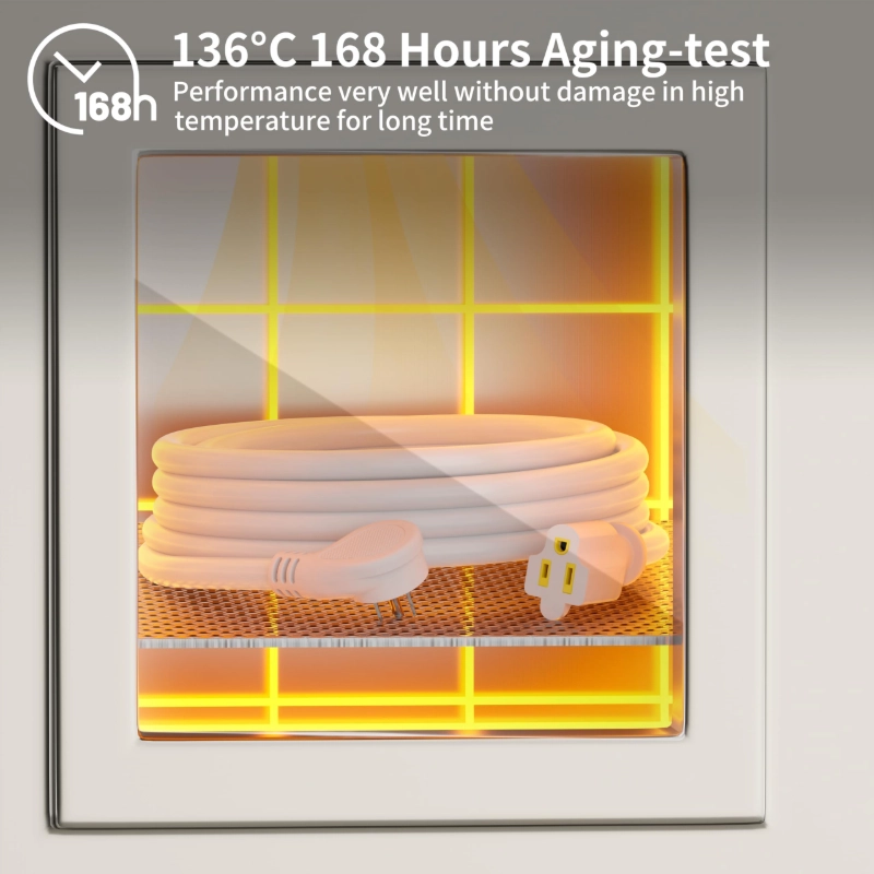 14 Gauge 3 Feet (3 Pack) Flat Plug Extension Cord White Indoor Outdoor-Vantecable