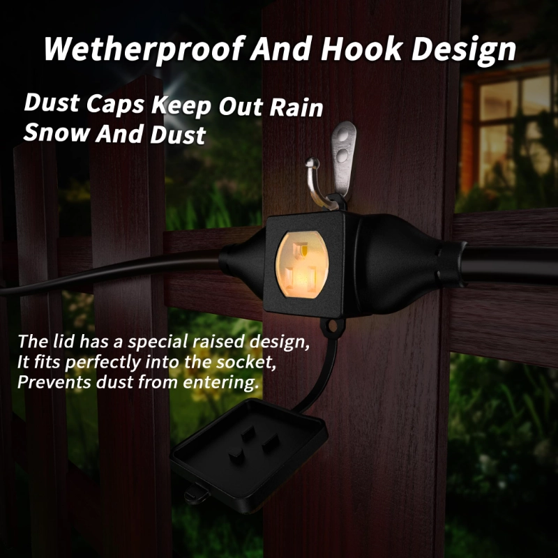 25 FT Outdoor Extension Cord with Multiple Outlets-Vantecable