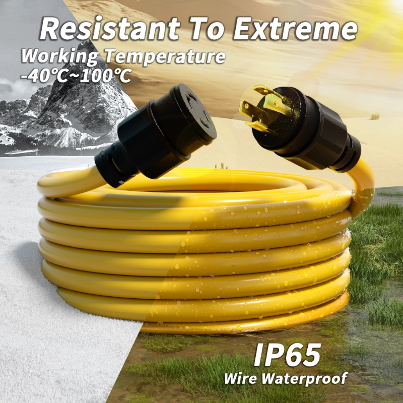 10FT 30 Amp Generator Extension Cord 4 Prong, NEMA L14-30P/L14-30R 10 Gauge-Vantecable