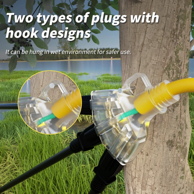 12/3 Gauge Outdoor Extension Cord with Multiple Outlets Light Indicator-Vantecable