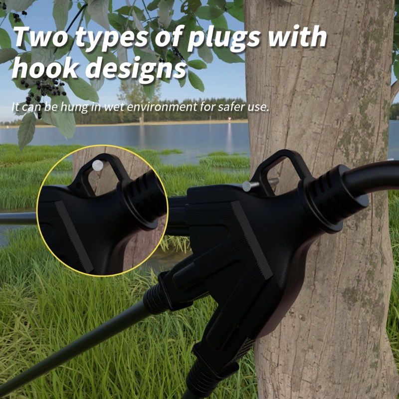 15 FT 12/3 Gauge Outdoor Extension Cord with Multiple Outlets-Vantecable