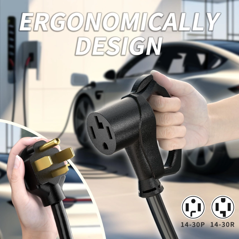 30 AMP 4 Prong Dryer Cord 25 FT Outdoor Black, 10/4 Gauge Dryer Extension Cord Heavy Duty-Vantecable