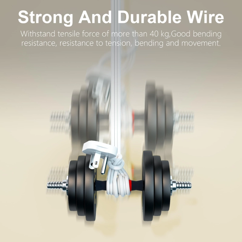 Vantecable 5ft 2 Pack 18/3 White Flat Plug Replacement Extension Cord-Vantecable