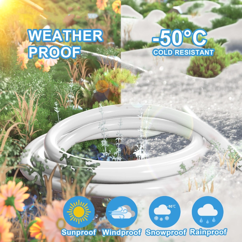 Indoor Outdoor White Extension Cord 8 ft Waterproof-Vantecable
