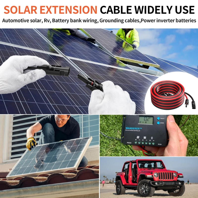 10AWG Solar Extension Cable with Pair of Connectors Solar Panel Adaptor Kit Tool-Vantecable