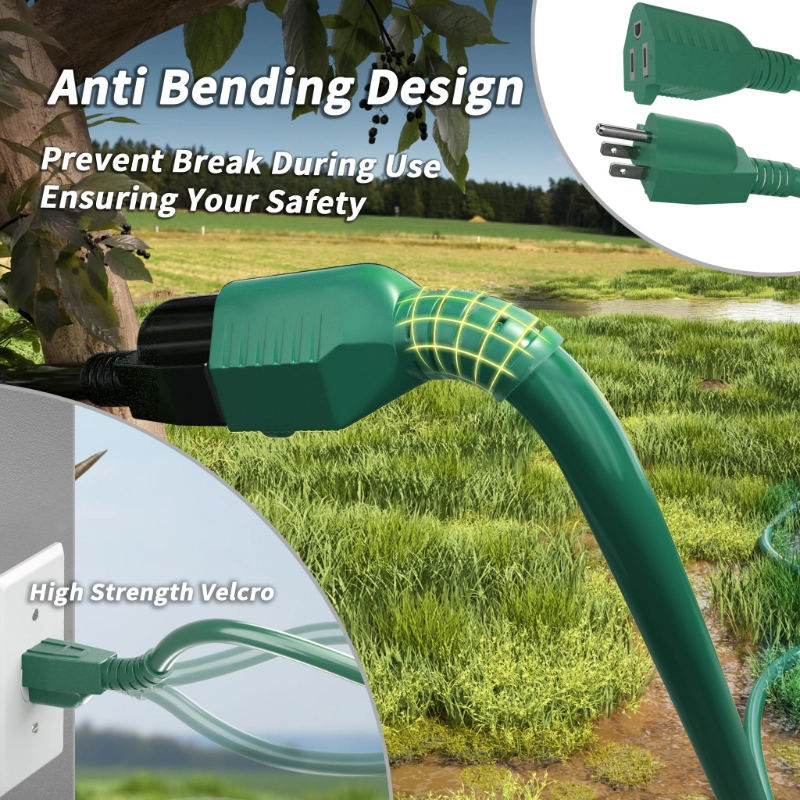 1 to 4 Splitter Outdoor Extension Cord with Multiple Outlets-Vantecable