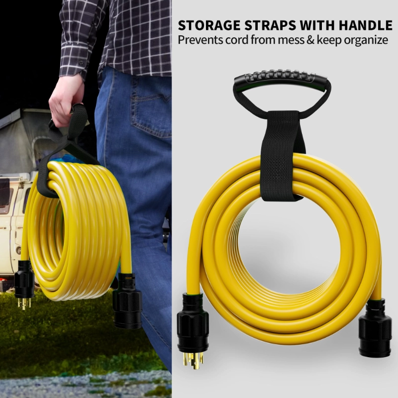 30-Amp Generator Extension Cord (50 Feet) 4-Prong 125/250V 7500W-Vantecable